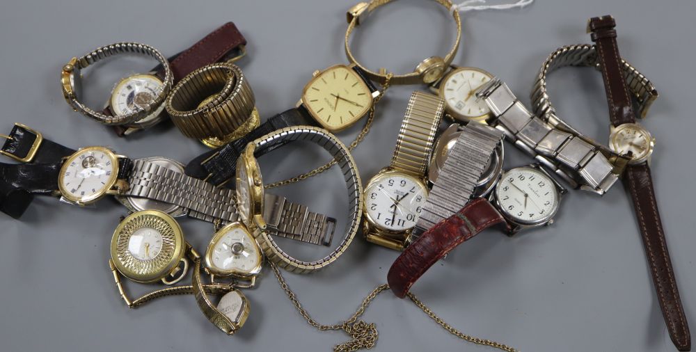 A group of assorted minor wrist watches.